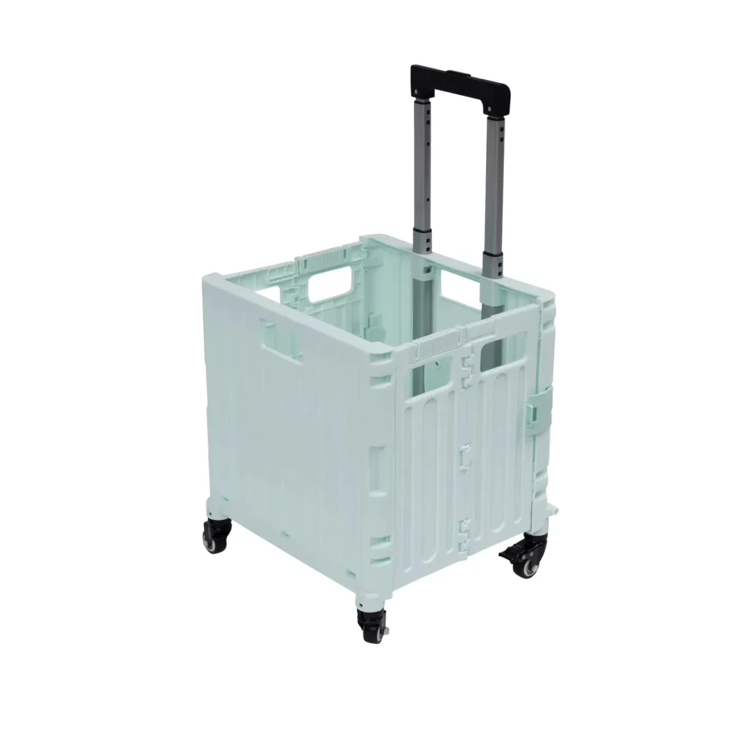 Foldable Shopping Cart Trolley Turquoise Green
