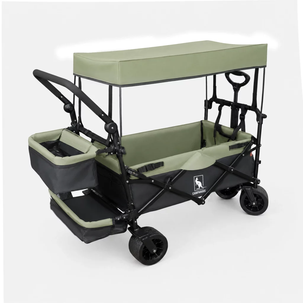 All Terrain Wagon with Canopy and Push and Pull Handle 100KG Capacity